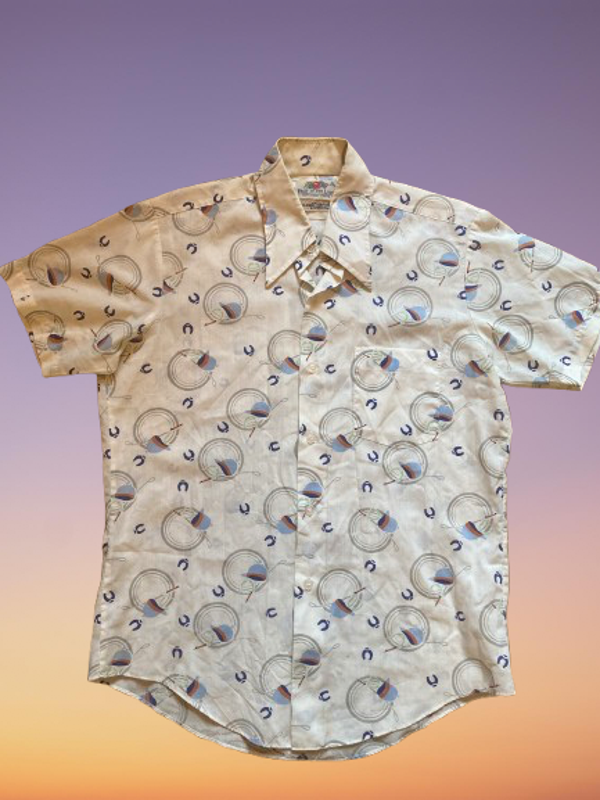 Vintage 70's Fruit Of The Loom Western Shirt Size M.