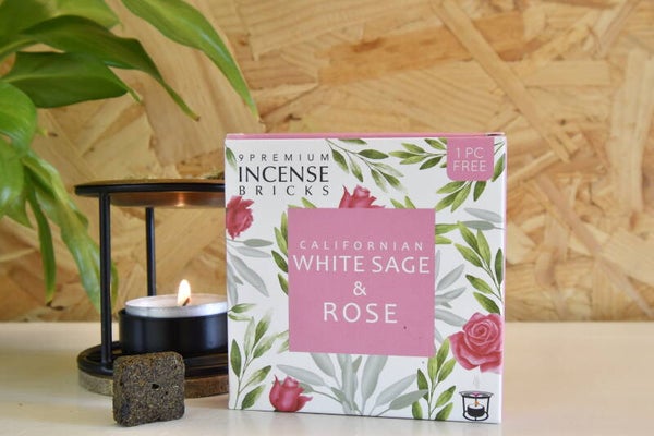 Aromafume wierookblokjes witte salie & roos
