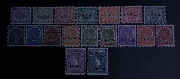 NED. INDIE NVPH 63-80 ONGESTEMPELD