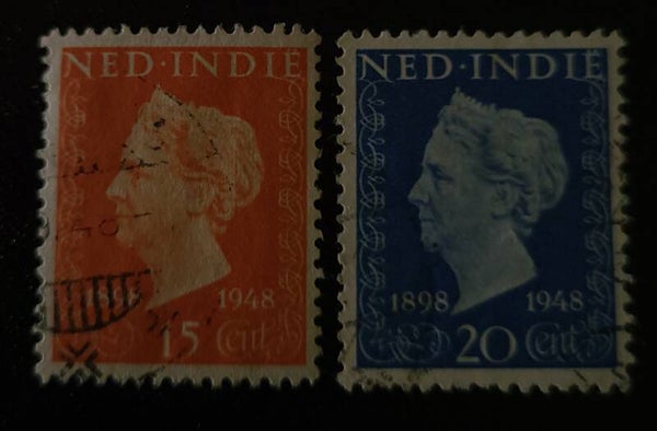 NED. INDIE NVPH 347-348 GESTEMPELD
