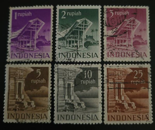 NED. INDIE NVPH 383-388 GESTEMPELD