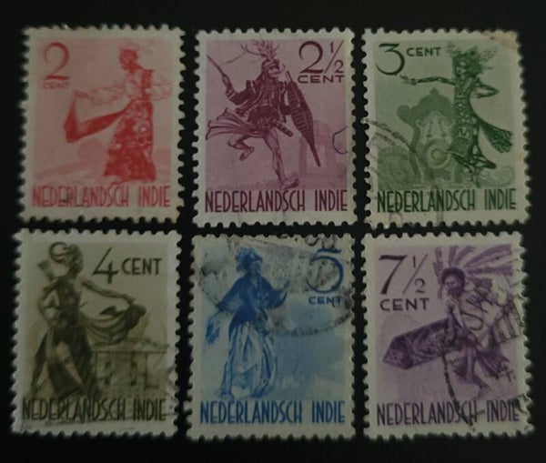 NED. INDIE NVPH 298-303 GESTEMPELD
