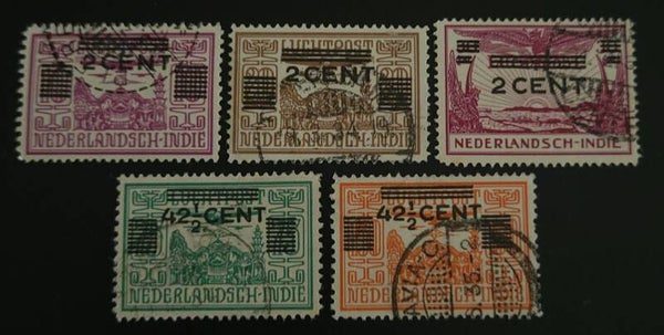 NED. INDIE NVPH 211-215 GESTEMPELD