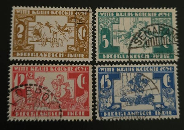 NED. INDIE NVPH 172-175 GESTEMPELD