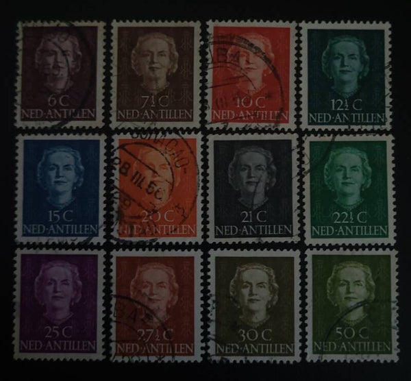 NEDERLANDSE ANTILLEN NVPH 218-229 GESTEMPELD