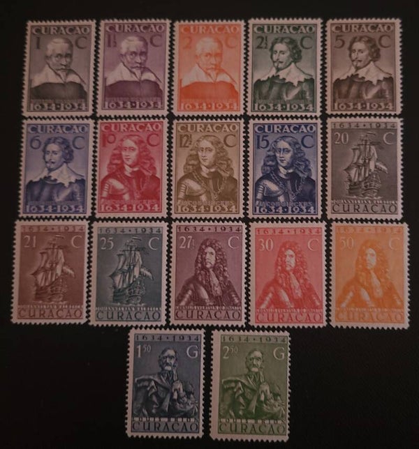 CURACAO NVPH 104-120 ONGESTEMPELD