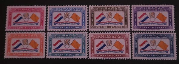 CURACAO LUCHTPOST 18-25 ONGESTEMPELD
