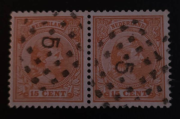NVPH 39 PUNTSTEMPEL 5(AMSTERDAM) IN PAAR