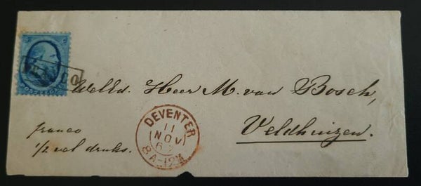 1867 NVPH 4 OP BRIEF DEVENTER NAAR VELDHUIZEN VIA NEUENHAUS