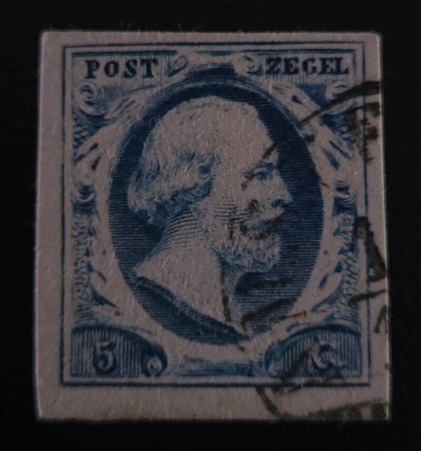 NVPH 1B HALFROND AMSTERDAM-A POSITIE 82 + ATTEST