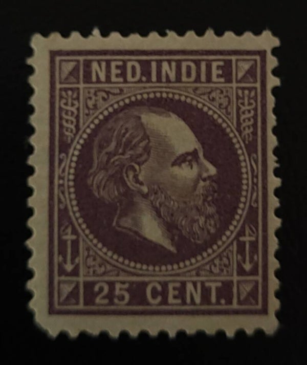 NED. INDIE NVPH 13 ONGESTEMPELD