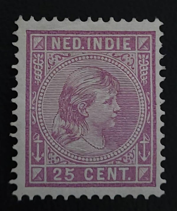NED. INDIE NVPH 27 ONGESTEMPELD