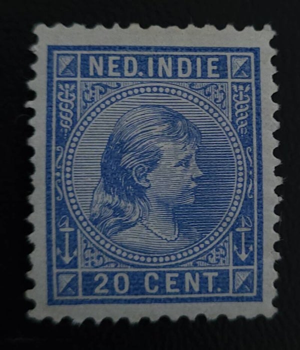NED. INDIE NVPH 26 ONGESTEMPELD