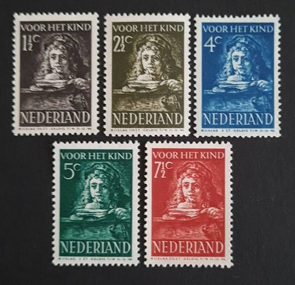 NVPH 397-401 ONGESTEMPELD