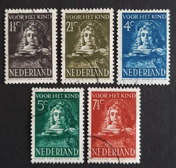 NVPH 397-401 GESTEMPELD
