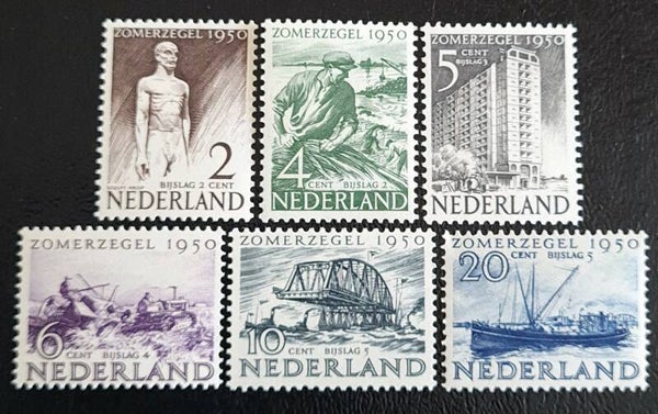 NVPH 550-555 ONGESTEMPELD