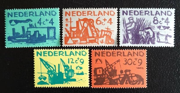 NVPH 722-726 ONGESTEMPELD