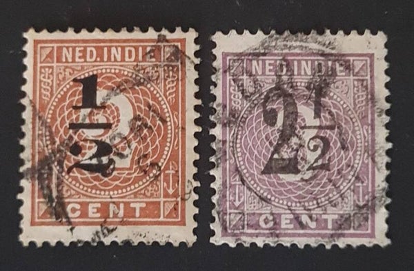 NED. INDIE NVPH 38-39 GESTEMPELD