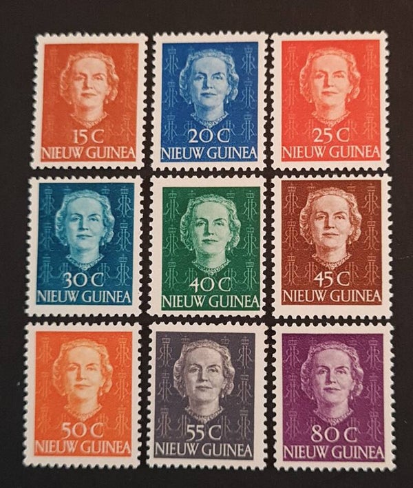 NEDERLANDS NIEUW-GUINEA NVPH 10-18 ONGESTEMPELD