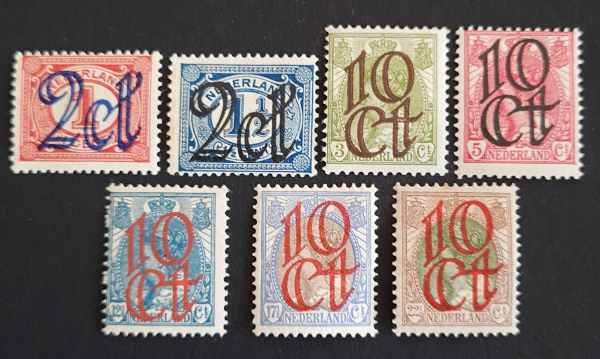 NVPH 114-120 ONGESTEMPELD