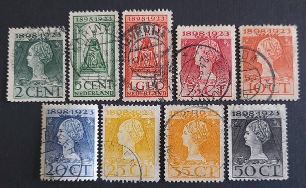 NVPH 121-129 GESTEMPELD