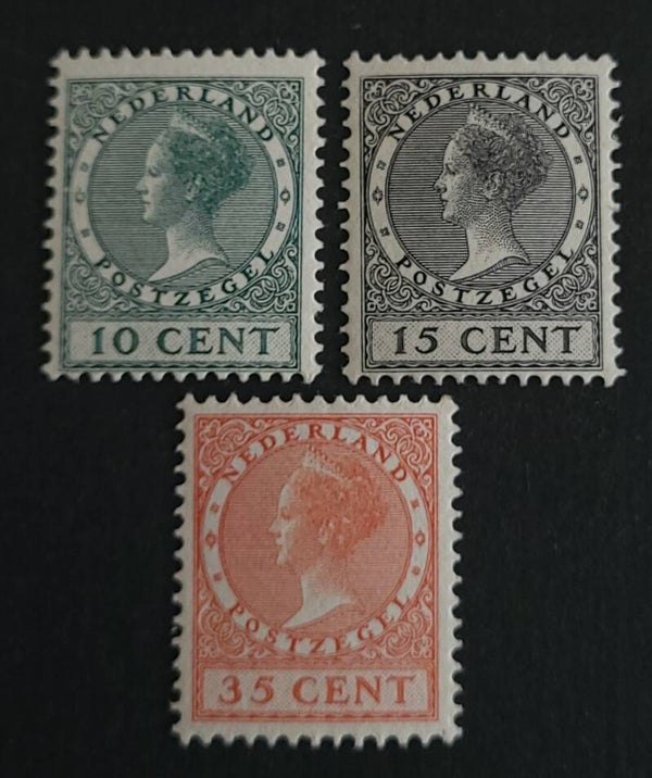 NVPH 136-138 ONGESTEMPELD