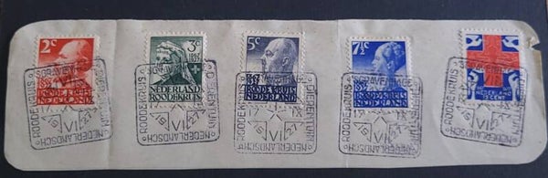 NVPH 203-207 GESTEMPELD OP BRIEFSTUK