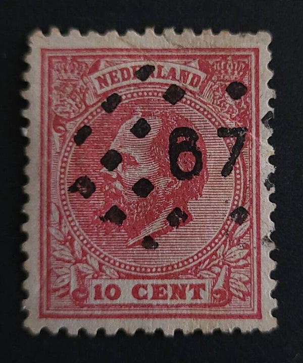 NVPH 21 GESTEMPELD PUNTSTEMPEL 67(LEEUWARDEN)