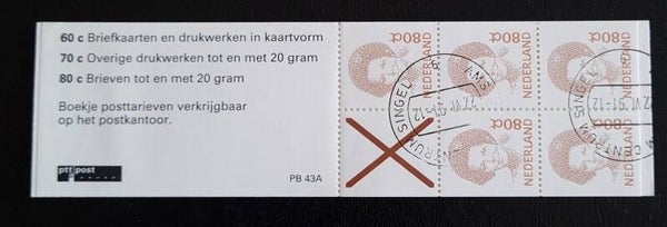 POSTZEGELBOEKJE PB 43A GESTEMPELD