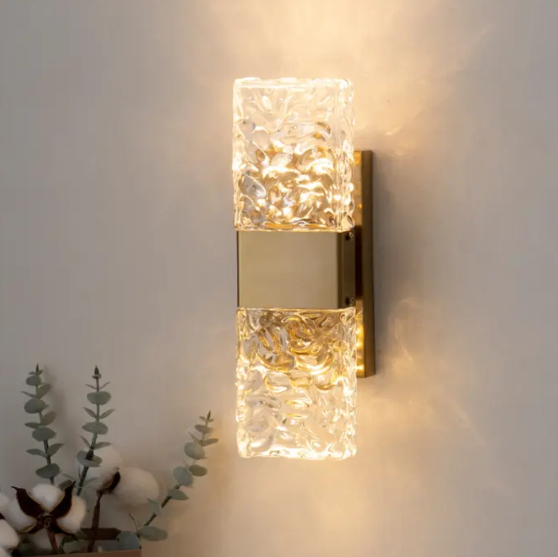 Golden Glass LED Sconces Wall Light
