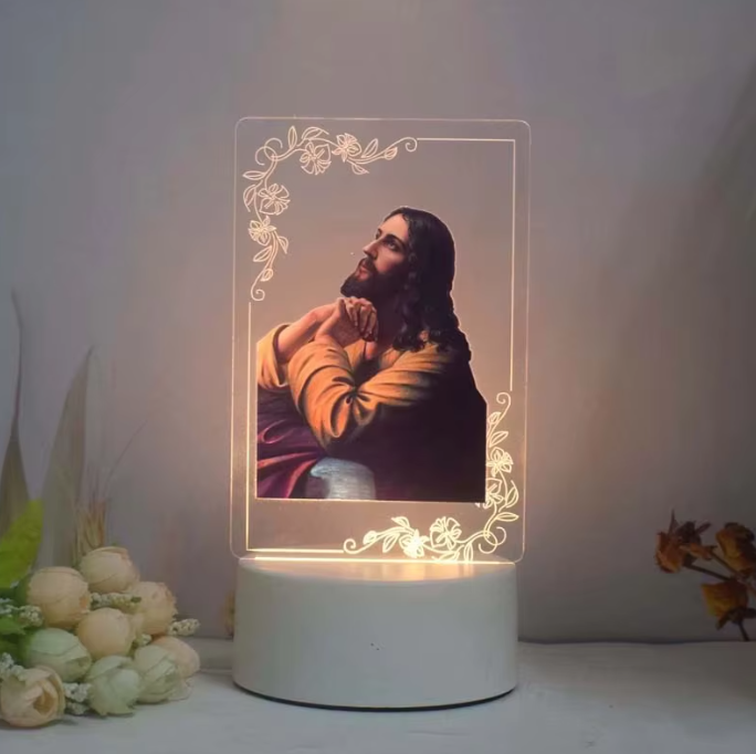 3D Acrylic LED Night Light - Virgin Mary & Jesus
