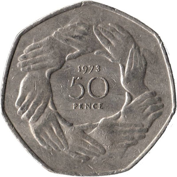 50 pence Britanniques année 1973
