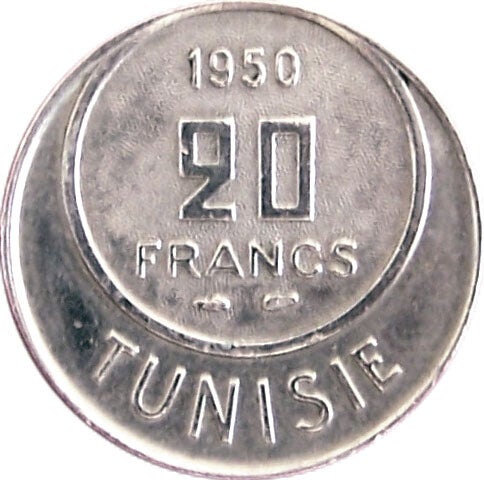 20 franc de Tunisie année 1950