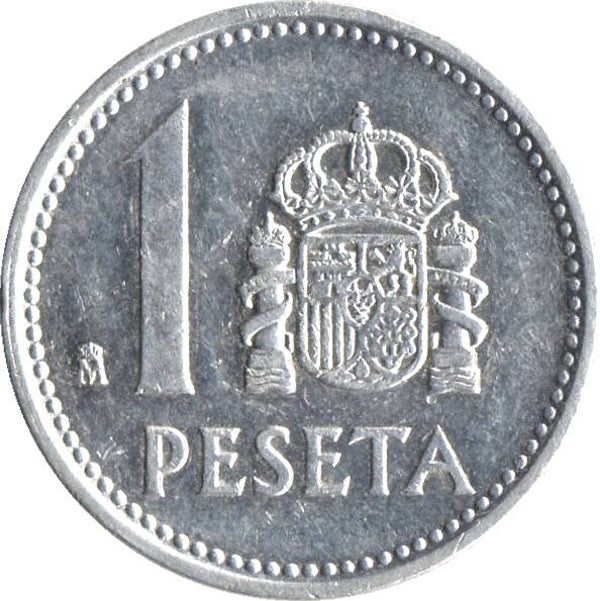1 pesetas d'Espagne année 1984