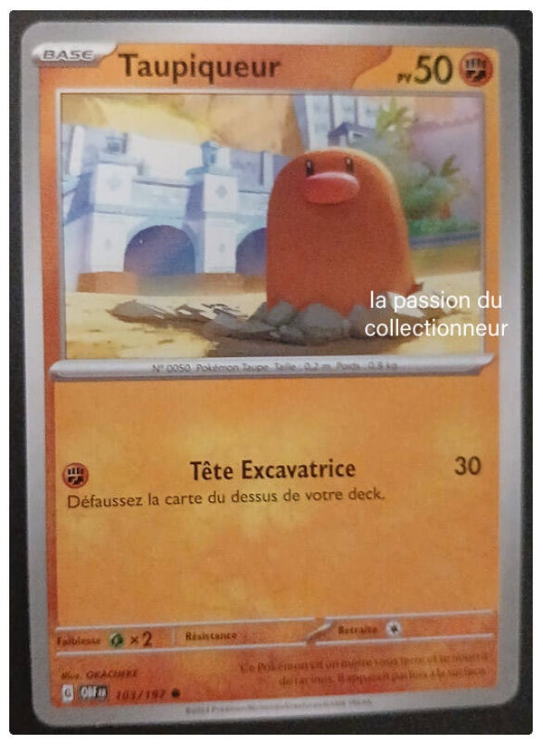 Carte pokémon commune classique de Taupiqueur 103/ 197