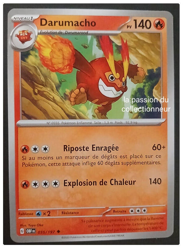Carte pokémon peu commune classique de Darumacho 035/197
