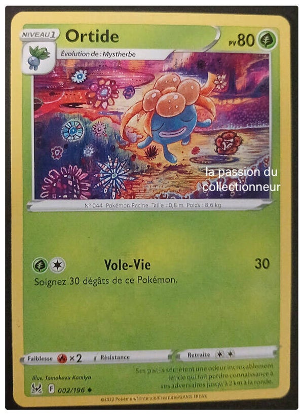 Carte pokémon peu commune classique de Ortide 002/196