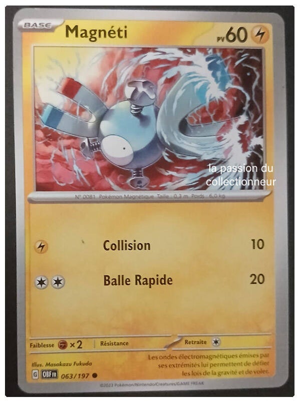 Carte pokémon commune classique de Magnéti 063/197