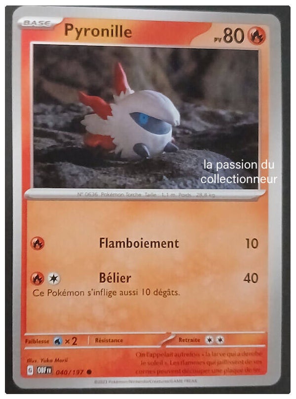 Carte pokémon commune classique de Pyronille 040/197