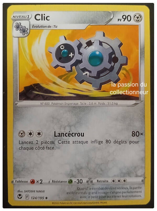 Carte pokémon peu commune classique de Clic 124/195