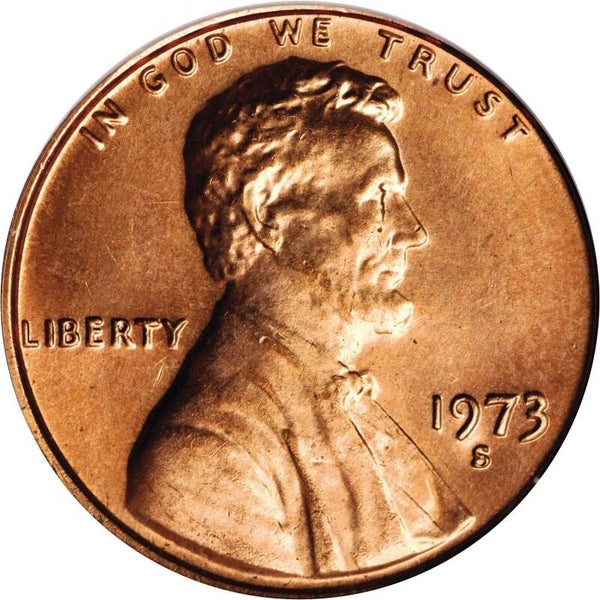 One cent d'Amérique année 1973