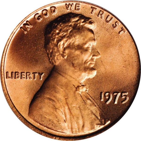 One cent d'Amérique année 1975