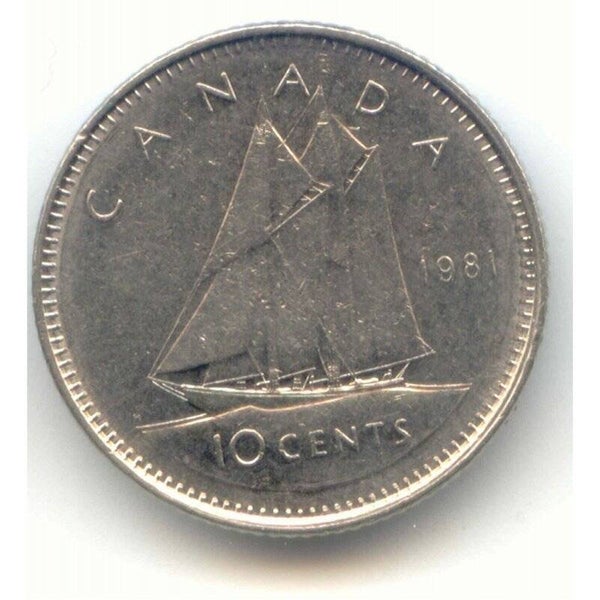 10 centimes Canada année 1981