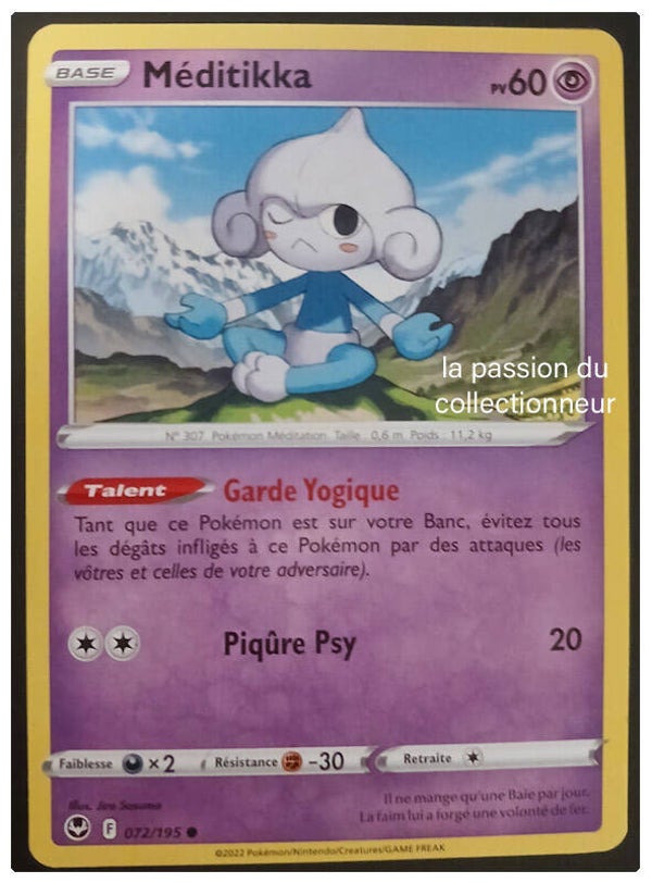 Carte pokémon commune classique de Méditikka 072/195