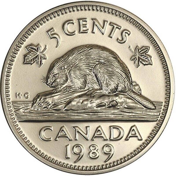 5 centimes Canada année 1989