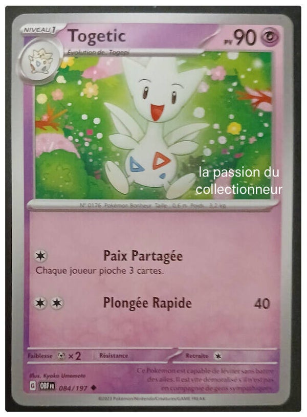 Carte pokémon peu commune classique de Togetic 084/197