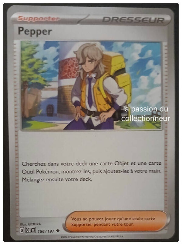 Carte pokémon peu commune classique de Pepper 186/197
