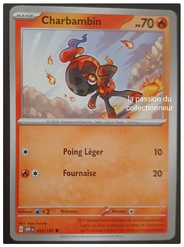 Carte pokémon commune classique de Charbambin 043/197
