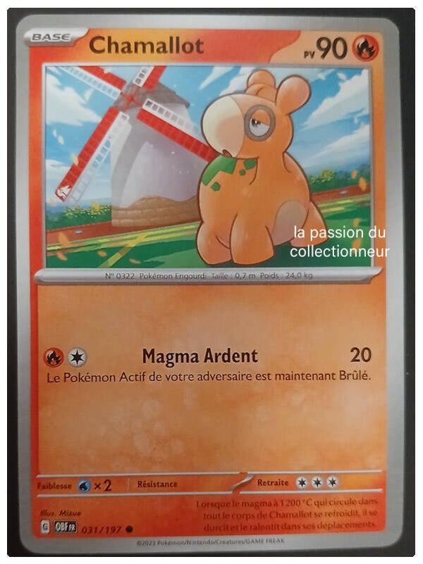 Carte pokémon commune classique de Chamallot 031/197
