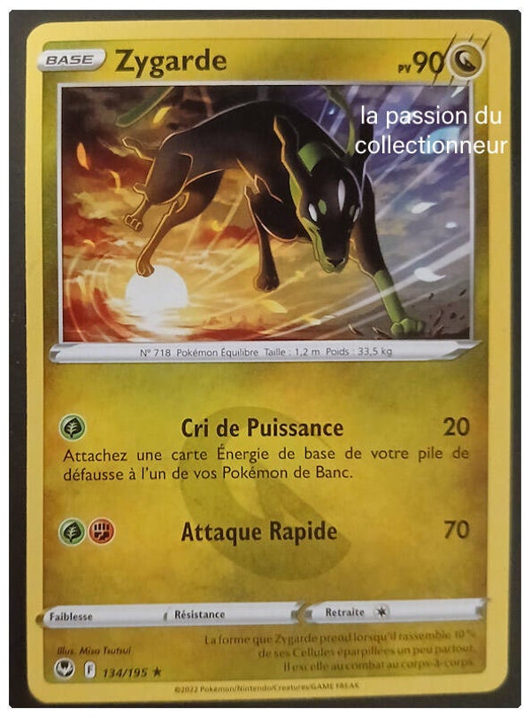 Carte pokémon de Zygarde 134/195